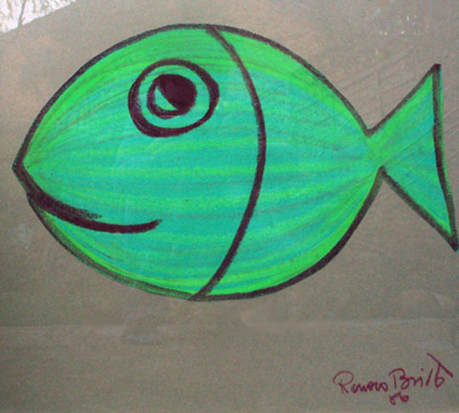 Romero Britto - Green Fish