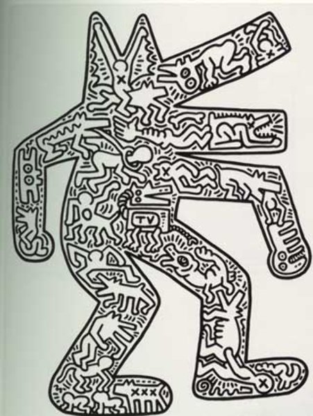 Wooden Wall  on Keith Haring  Barking Dog Wood Wall Sculpture  1986