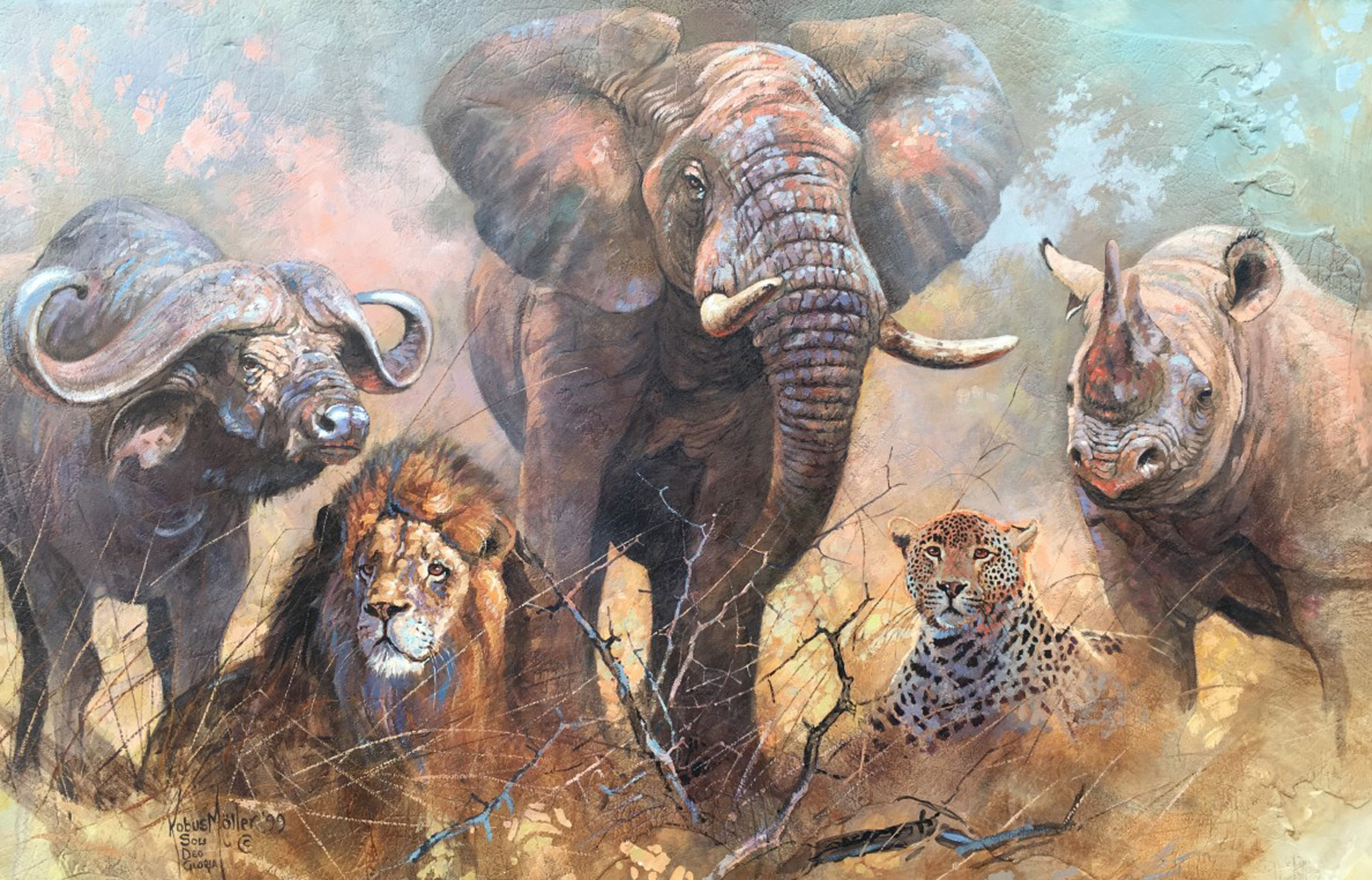 large safari oil paintings