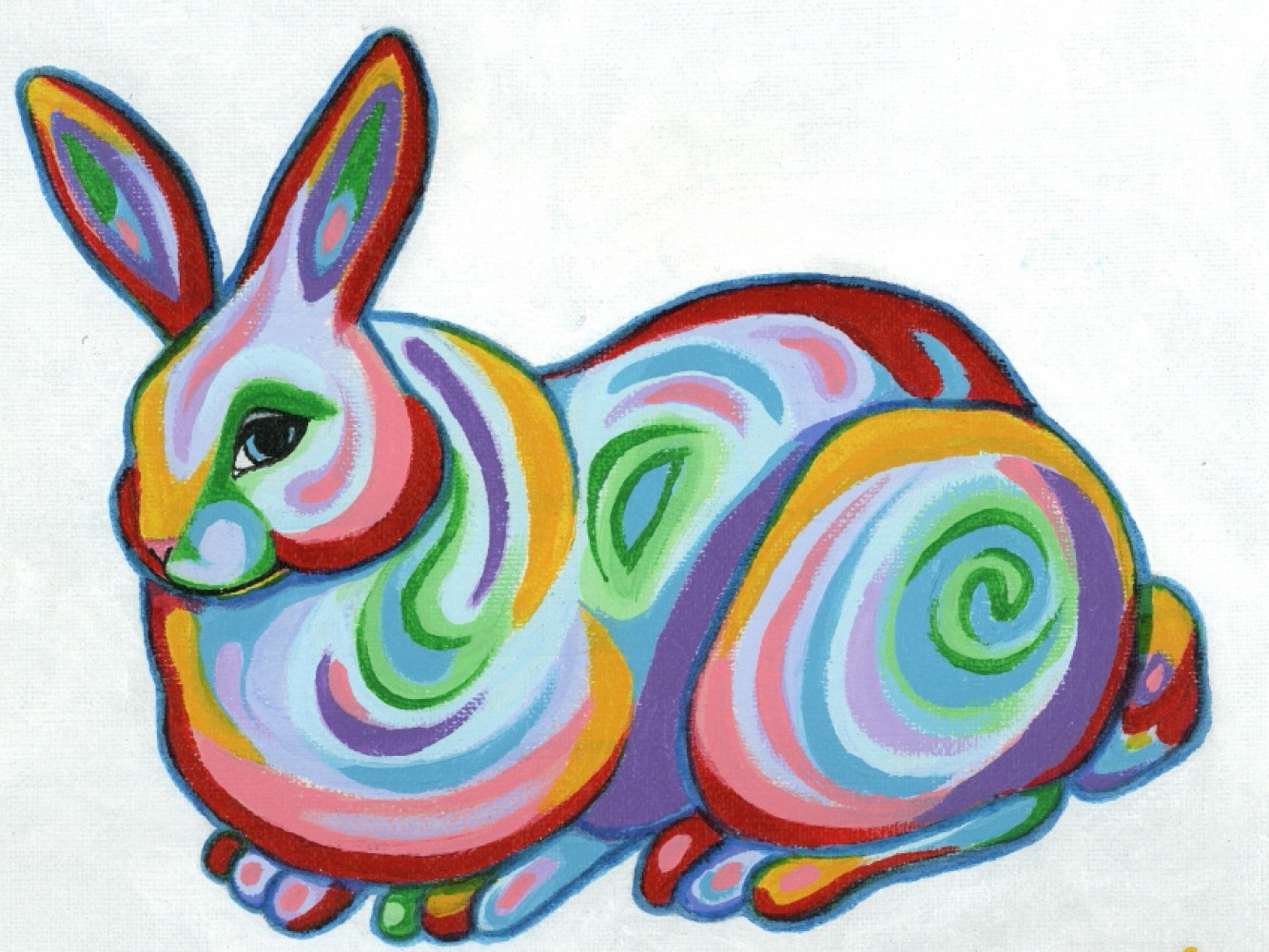 Рисовать кролика маркерами
