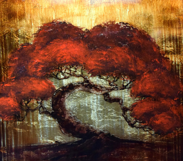 Crimson Blossom 2012 28x34 by Patrick Guyton