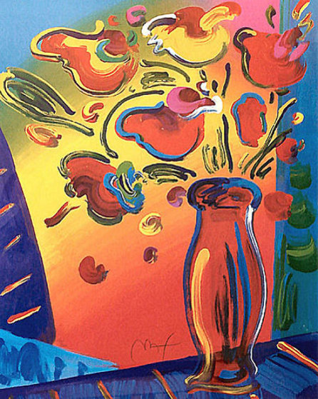 Vase Of Flowers 2002 By Peter Max