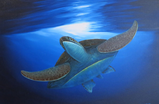 Sea Turtle Below 2008 by Robert Wyland