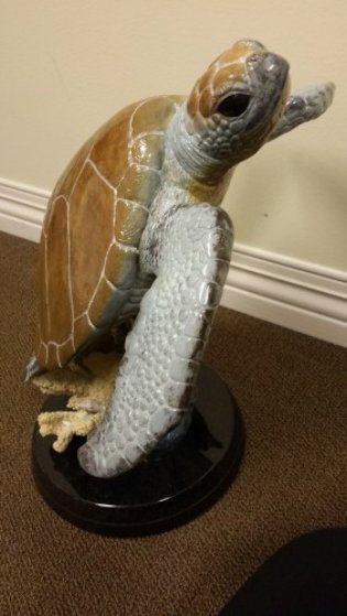 large sea turtle sculpture