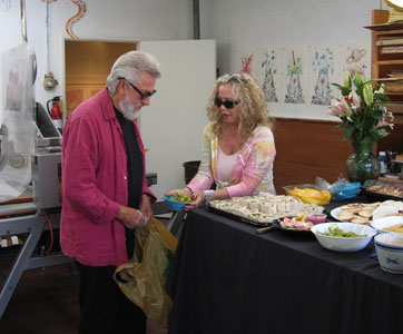 Ed Moses and Donna Rose at Hamilton Press Venice California 2007