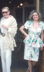 Art Brokerage founders Faustina Tina Fowler and Donna Rose in front of Donna Rose Galleries Sun Valley Id 1990